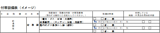 付帯設備表